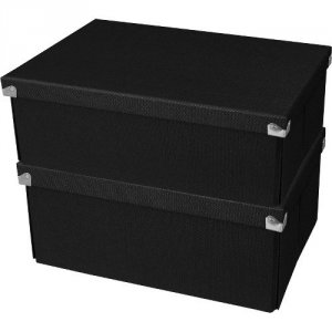 Samsill PNS04LSBK2 Med Document Box Blk 2pk