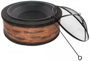 Snow SJFP35-RW-STN Sun Fire Pit Rustic Wood 35