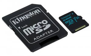 Kingston SDCG2/64GB Memory  64gb Sd Canvasgo 90r45w U3 Uhs-i V30 Card+