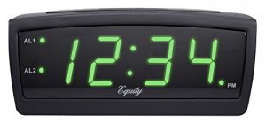 Lacrosse 30229 .9in Green Led Alarm Clock Dual