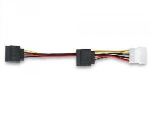 Istar ATC-Y-M2S Molex To Dual 2x Sata Power Y-cable - 12 Inches