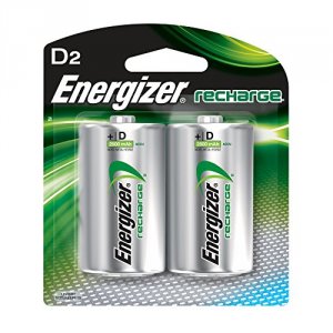 Energizer NH50BP-2 Recharge Universal Rechargeable D Batteries, 2 Pack