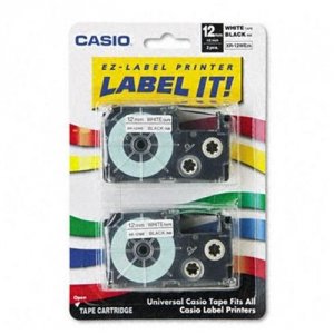 Casio XR12WE2S 2pk Label Printer Tape 12mm