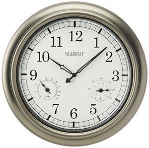 Lacrosse WT-3181PL-Q 18 Indooroutdoor Analog        Wall Clock