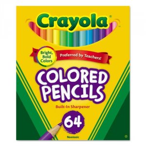 Crayola CYO 683364 64 Count Colored Pencils, Short - Hb Lead - 3.3 Mm 