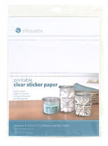 Silhouette MEDIA-CLR-ADH-3T Printable Clear Sticker Paper