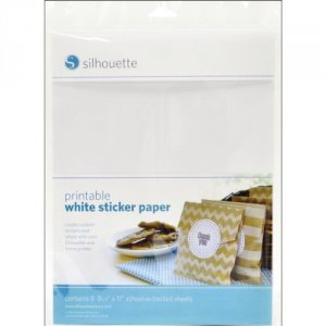 Silhouette MEDIA-WHT-ADH-3T Printable White Sticker Paper