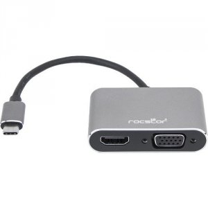 Rocstor Y10A204-A1 Usb-c To Hdmi  Vga Female Hdmi