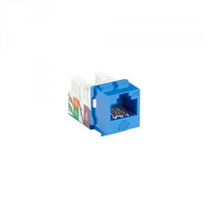 Black C6AJA70-BL-R2-25PAK Cat6a Keystone Jack 25 Pack - Blue