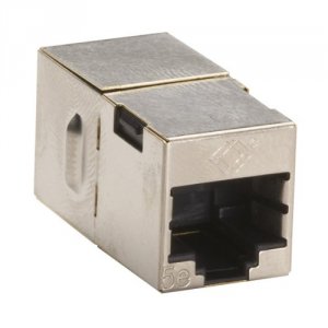 Black FM508-R2 Cat5e Coupler, Straight-pinned, Unshield