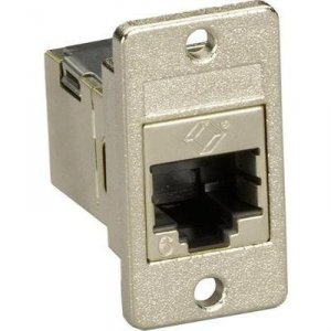 Black FMT1021 Cat6 Rj-45 Panel-mount Couplers, Shielde