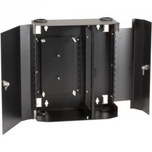 Black JPM403A-R2 Fiber Wall Cabinet 12 Adapter Panel Lock