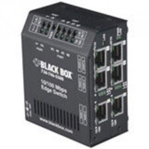 Black LBH600A-P Heavy-duty Edge Switch, (6) Copper Ports