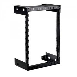 Black RMT991A 15u Wallmount Rack M5 Square Holes 200lb Capacity