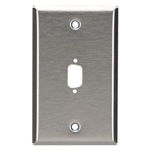 Black WP070 Stainless Steel Wallplate, Db9, Single-width, 1-punch