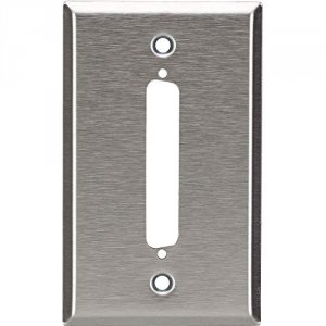 Black WP090 Stainless Steel Wallplate, Db37, Single-width, 1-punch