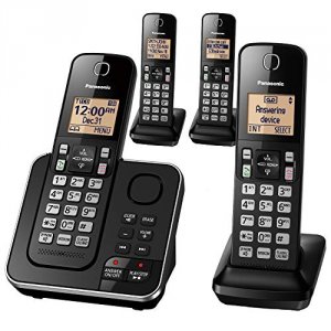 Panasonic KX-TGC364B Expandable Cordless Phone Wanswering System 2 Han