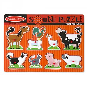 Melissa 726 Farm Animals Sound Puzzle       Puzzles Wooden Sound Puzzl