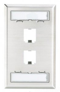 Panduit CFPL2SY Mini-com Stainless Steel Faceplate