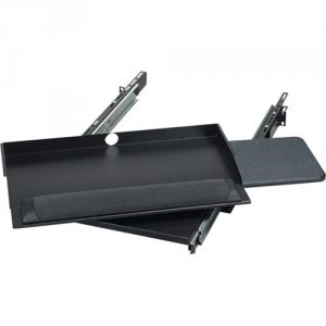 Black RM385 19in Sliding Pivoting Keyboard Tray With