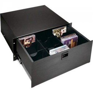 Black RMMT19 Rackmount Media Storage Drawer, 4u, Blac