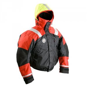 First AB-1100-RB-XXL Ab-1100 Flotation Bomber Jacket - Redblack - Xx-l