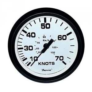 Faria 32920 Faria 4 Speedometer (70 Knot) Mechanical Euro White