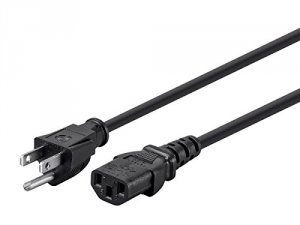 Monoprice ALL 24195 Power Cord - Nema 5-15p To Iec 60320 C13_ 18awg_ 1