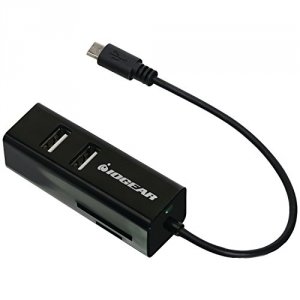 Iogear GOFRH202 Gofor2+ -usb Otg Card Reader With Hub For Mobile Devic