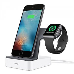 Belkin F8J200TTWHT Powerhouse Charge Dock For Apple Watch + Iphone - D