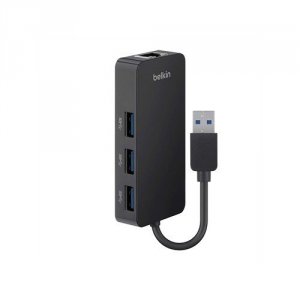 Belkin B2B128TT Usb 3.0 3-port Hub With Gigabit Ethernet Adapter - Usb