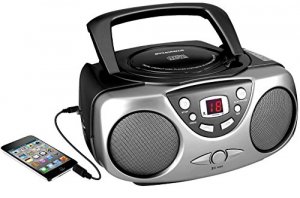 Sylvania SRCD243M BLACK Portable Cd Boom Box With Amfm Radio - Black