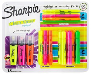 Dymo 2001393 Sharpie Highlighter Mixed 18ct Tray