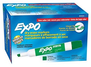 Dymo 80004 Expo 2 Chisel Marker Grn 12 Pack