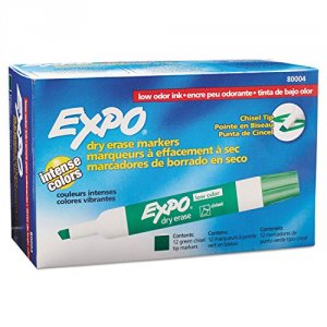 Dymo 80004 Expo 2 Chisel Marker Grn 12 Pack