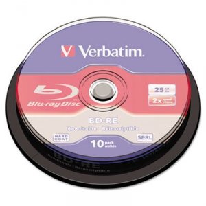 Verbatim 43694 Bd-re, , 25gb, 2x, Branded, 10pk Spindle Box, Taa