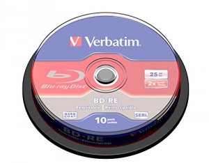 Verbatim 43694 Bd-re, , 25gb, 2x, Branded, 10pk Spindle Box, Taa