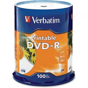 Verbatim 95153 Dvd-r 4.7gb 16x White Inkjet Printable - 100pk Spindle 