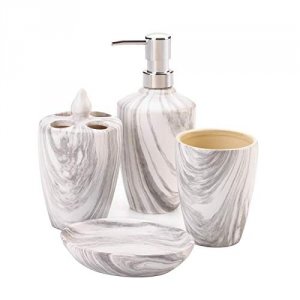 Accent 10018749 Marble Printed Bath Accessory Set