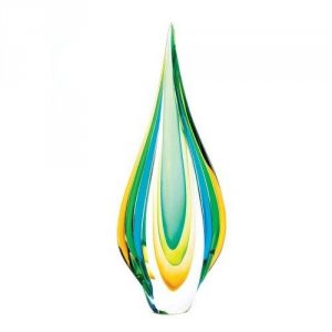 Accent 10015486 Twisted Tear Drop Art Glass