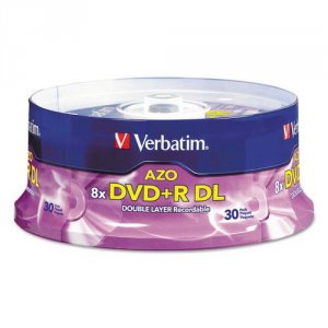 Verbatim 96542 Dvd+r Dl 8.5gb 8x With Branded Surface - 30pk Spindle -