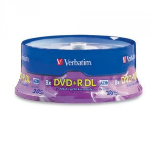 Verbatim 96542 Dvd+r Dl 8.5gb 8x With Branded Surface - 30pk Spindle -