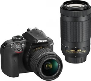 Nikon 1573 D3400 Dual Lens Cam Kit Black