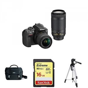 Nikon 1573 D3400 Dual Lens Cam Kit Black