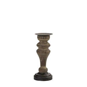 Gallery 10018671 Antique-style Wooden Column Candleholder