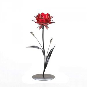 Gallery 10018778 Single Red Flower Candleholder