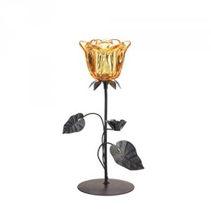 Gallery 10018780 Amber Floral Candleholder