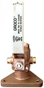 Groco FBV-1000 1 Bronze Tri-flanged Ball Valveseacock