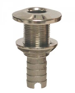 Groco HTH-1000-S Stainless Steel Hose Barb Thru-hull Fitting - 1