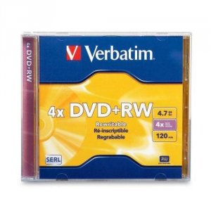 Verbatim 94520 Dvd+rw, , 4.7gb, 4x, Branded, Jewel Case, Taa